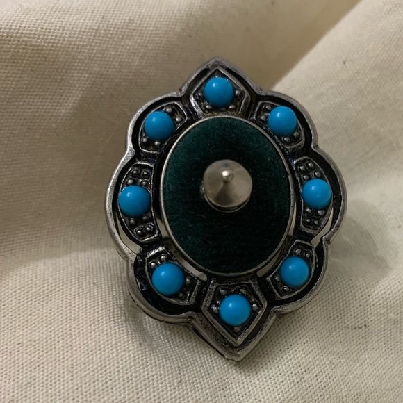 Gucci Velvet Beaded Spike Cocktail Ring Size 5.5 - Picture 5 of 16